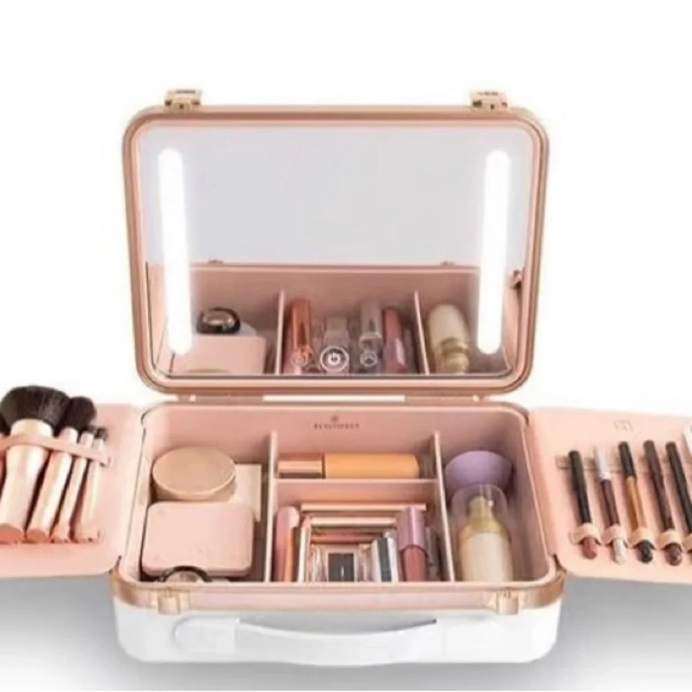 Beautifect Box nude portable illuminated makeup vanity case